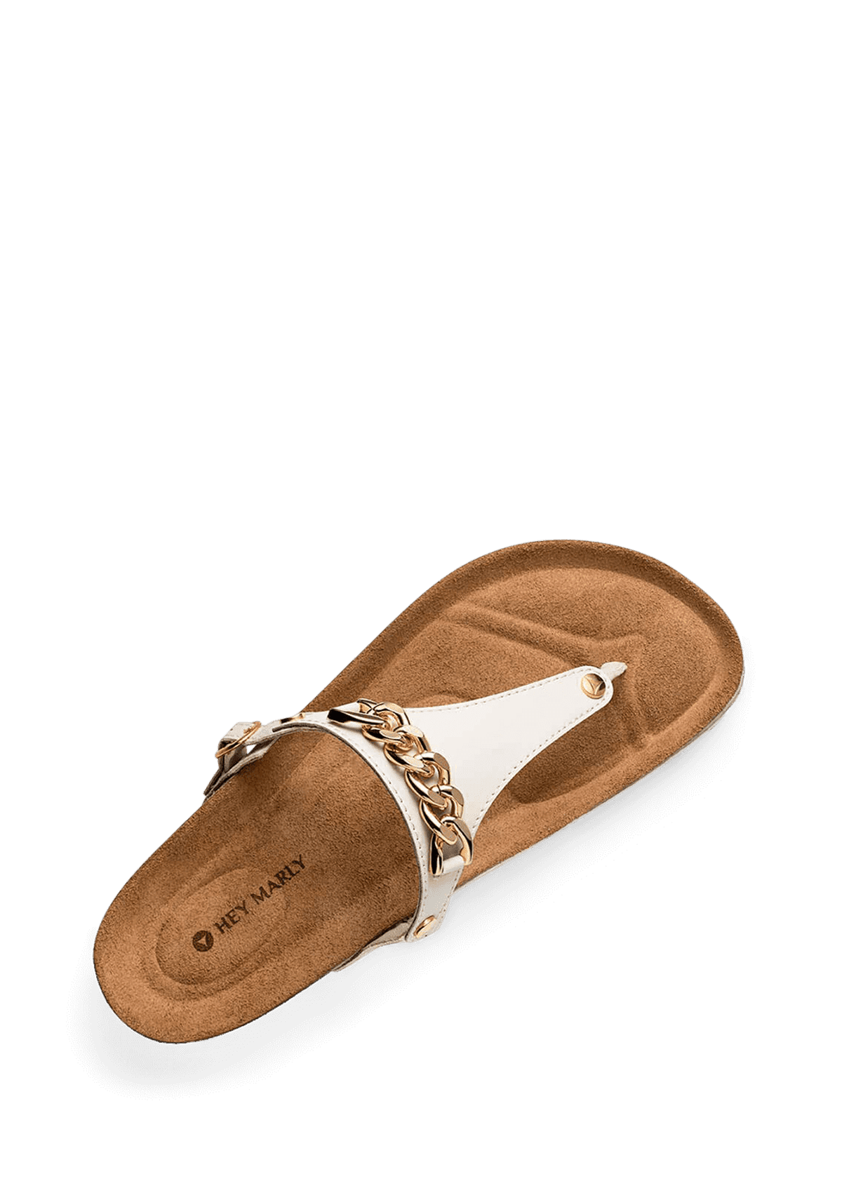 Seitenansicht auf neutralem Hintergrund des Produktes Gold Chain in der Farbe Casual Cork Crema