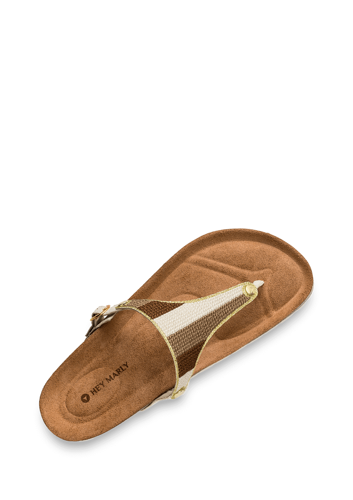 Seitenansicht auf neutralem Hintergrund des Produktes Summer Stripe in der Farbe Casual Cork Crema