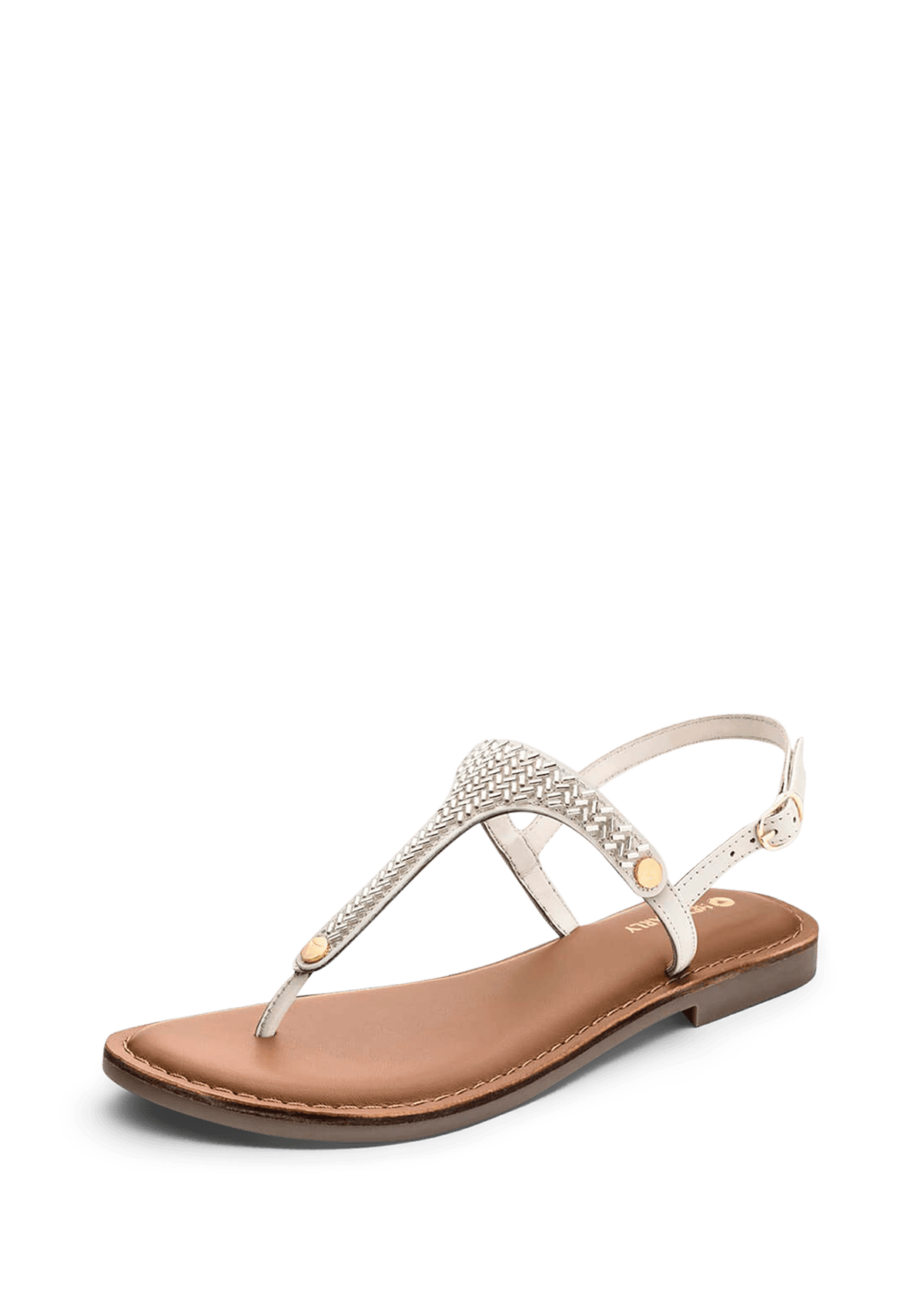 Frontalansicht auf neutralem Hintergrund des Produktes Metallic Beads in der Farbe Crema