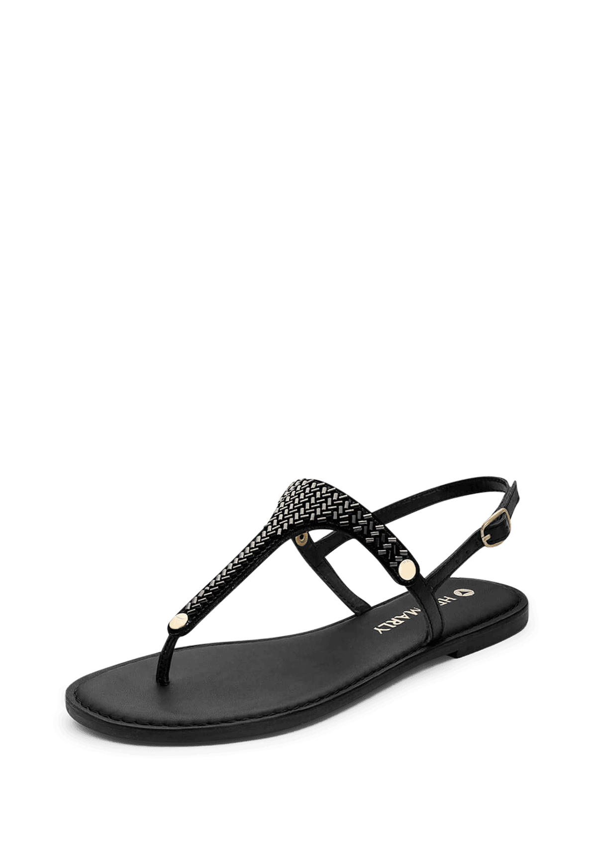 Frontalansicht auf neutralem Hintergrund des Produktes Metallic Beads in der Farbe Black