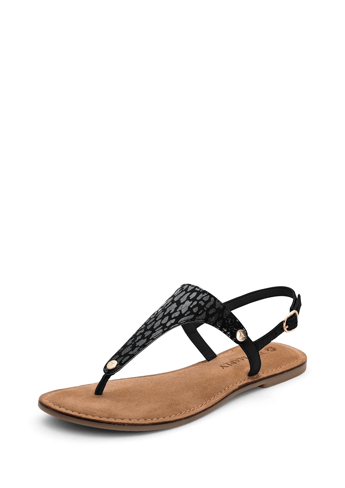 Frontalansicht auf neutralem Hintergrund des Produktes Animal Print in der Farbe Comfort Black