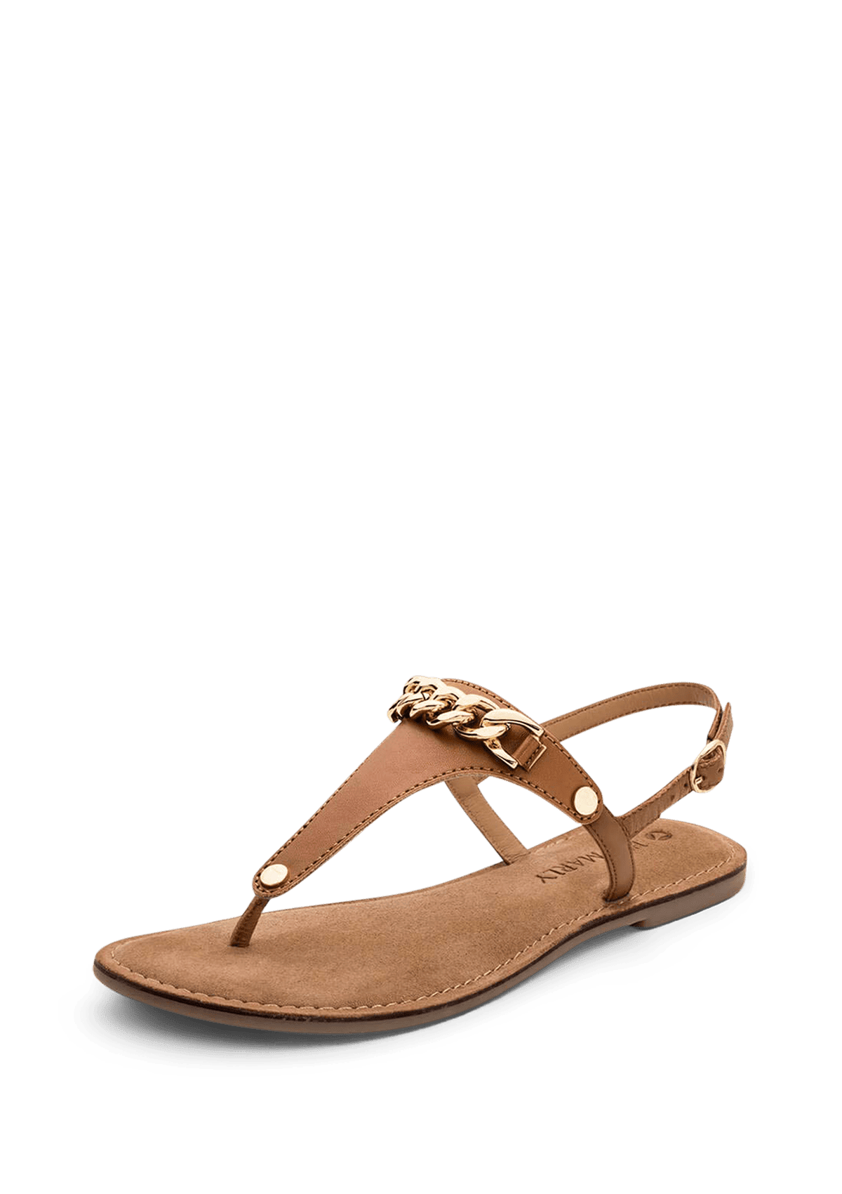 Frontalansicht auf neutralem Hintergrund des Produktes Gold Chain in der Farbe Cognac