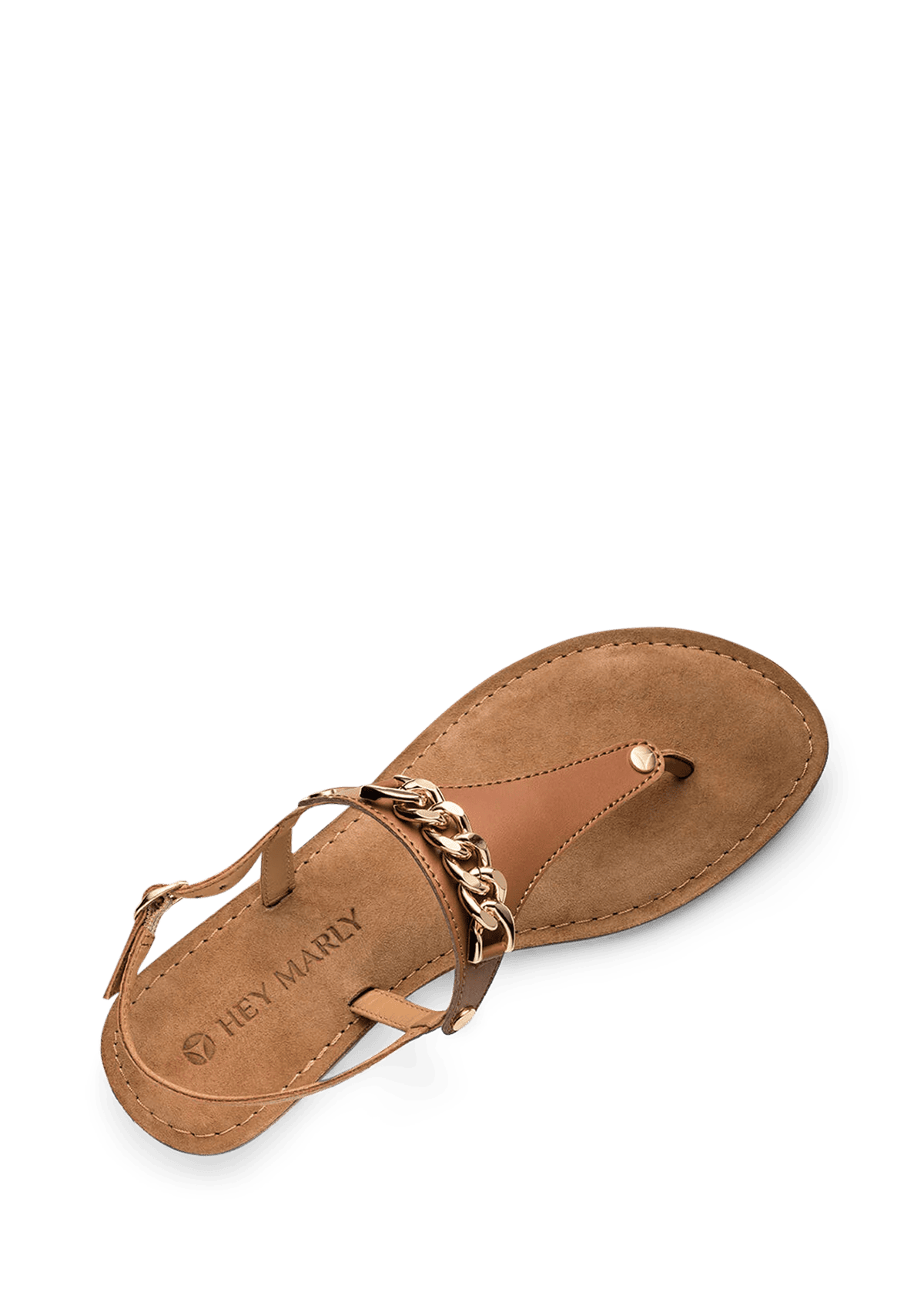 Seitenansicht auf neutralem Hintergrund des Produktes Gold Chain in der Farbe Comfort Cognac