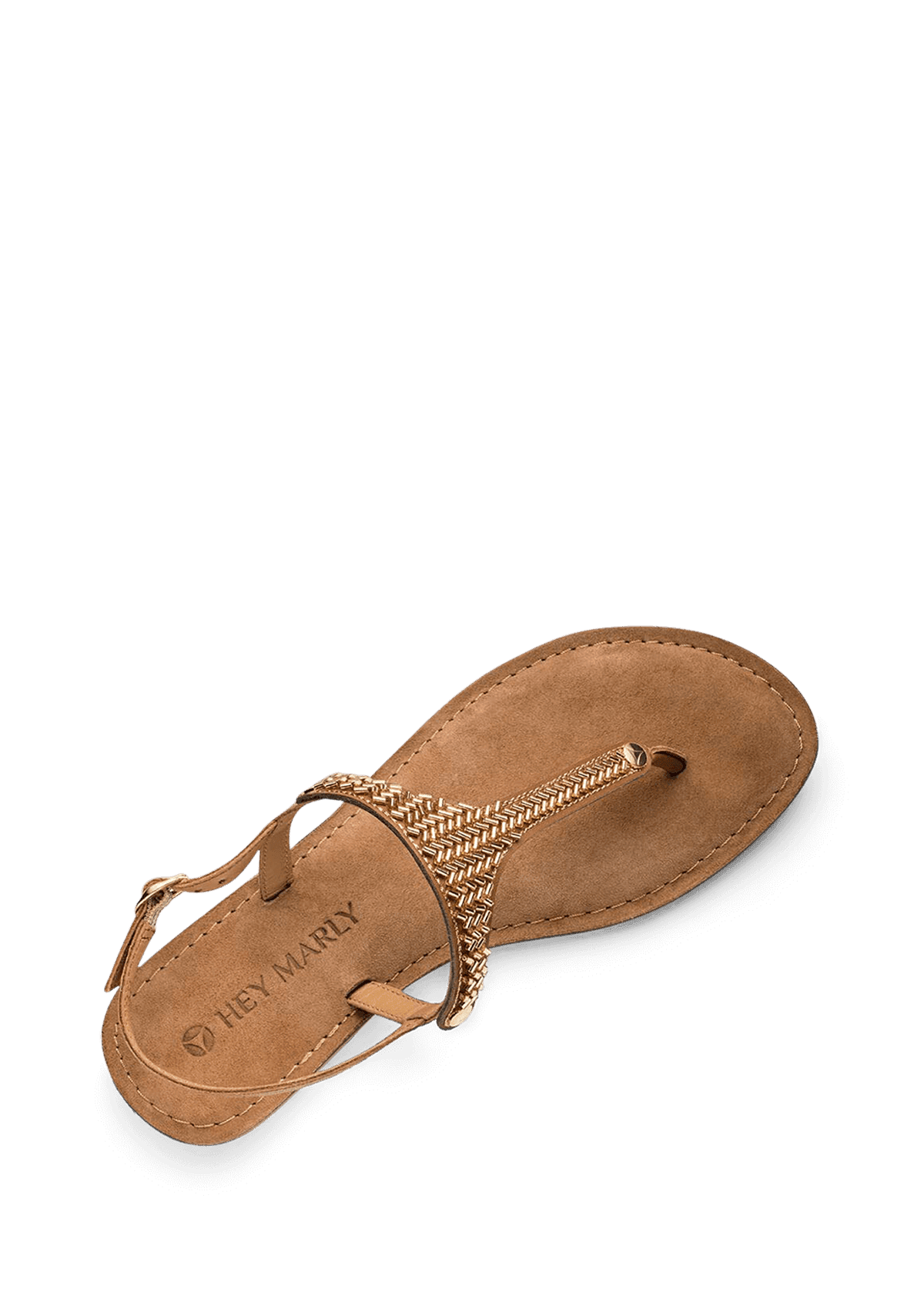 Seitenansicht auf neutralem Hintergrund des Produktes Metallic Beads in der Farbe Comfort Cognac