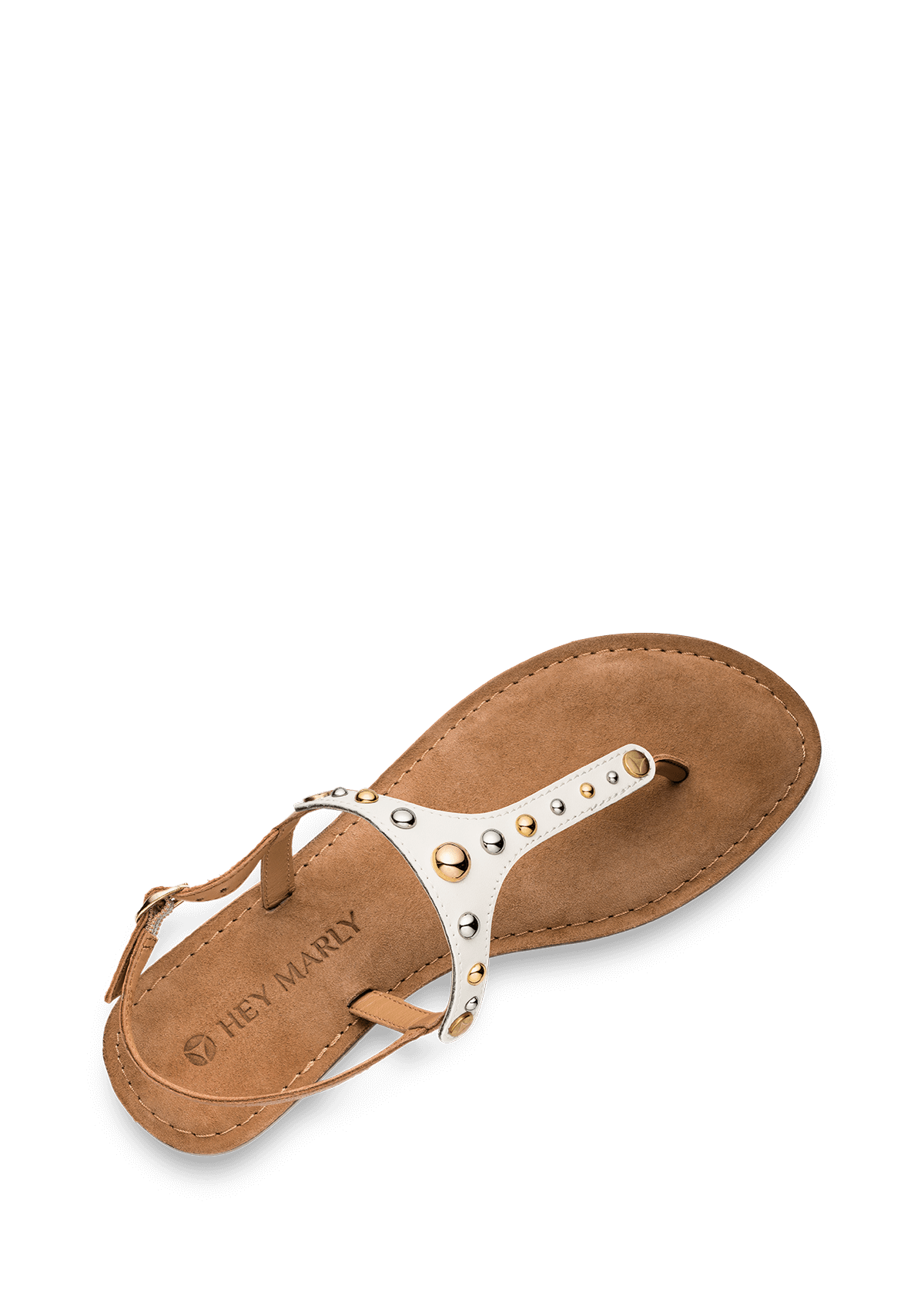 Seitenansicht auf neutralem Hintergrund des Produktes Urban Stud in der Farbe Comfort Cognac Crema