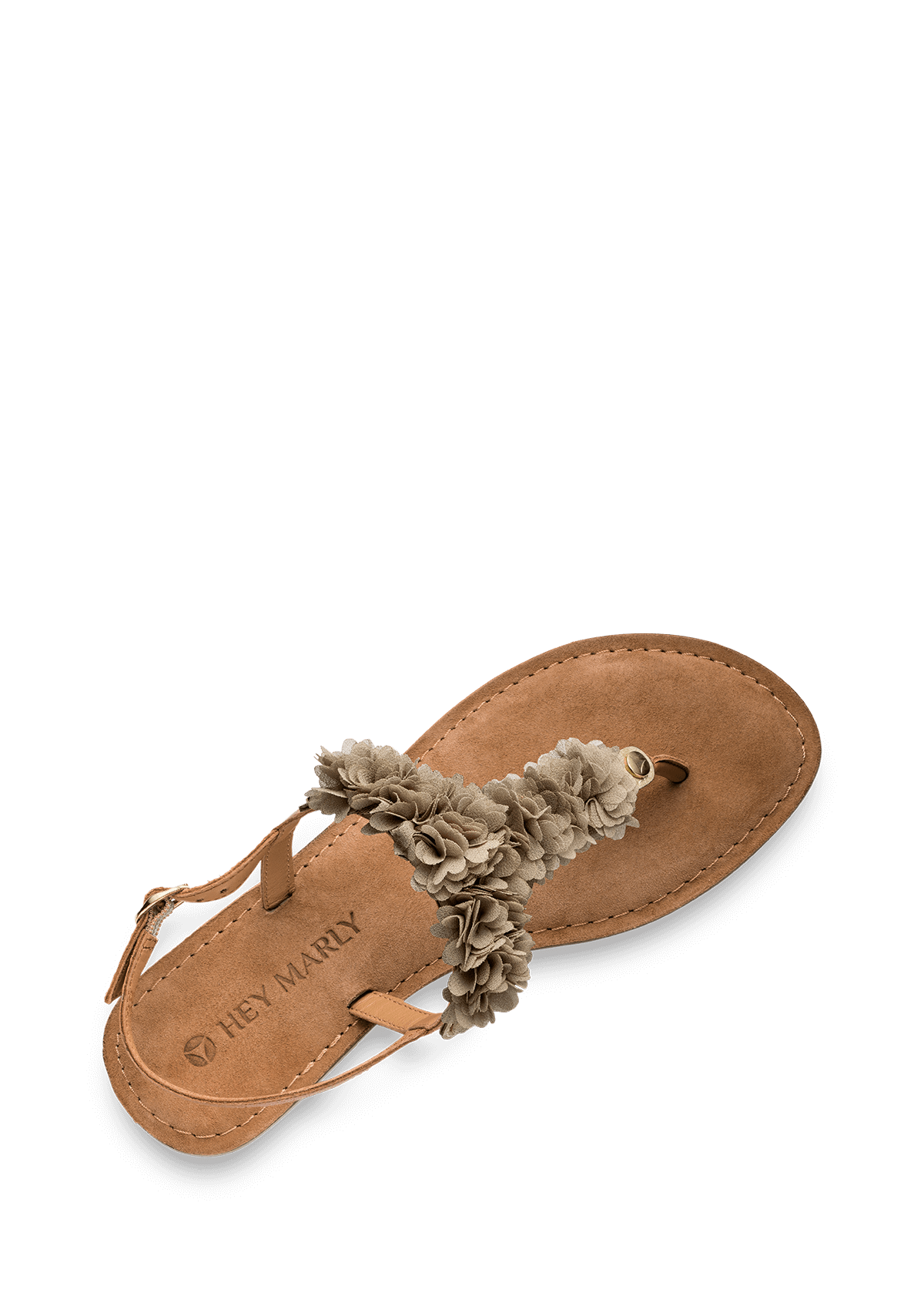 Seitenansicht auf neutralem Hintergrund des Produktes Soft Flower in der Farbe Comfort Cognac