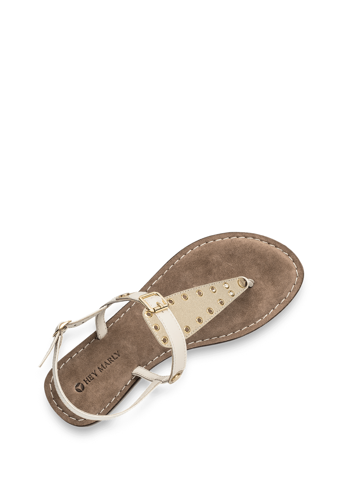 Seitenansicht auf neutralem Hintergrund des Produktes Eyelet Classic in der Farbe Comfort Crema