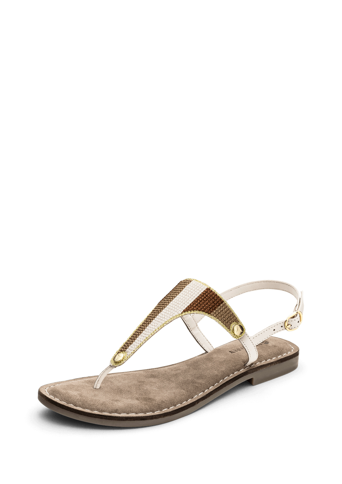 Frontalansicht auf neutralem Hintergrund des Produktes Summer Stripe in der Farbe Comfort Crema