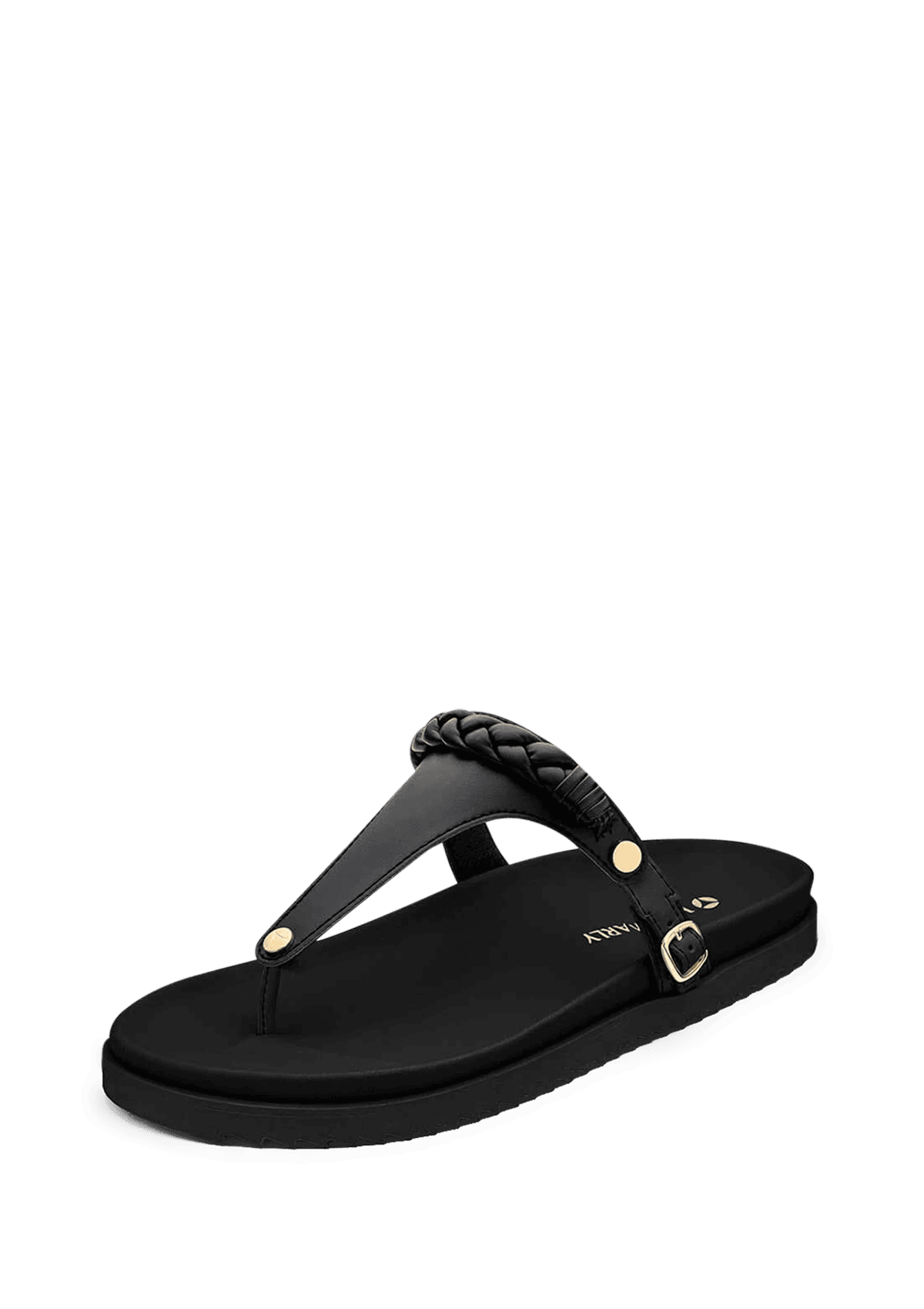 Frontalansicht auf neutralem Hintergrund des Produktes Braided in der Farbe Black