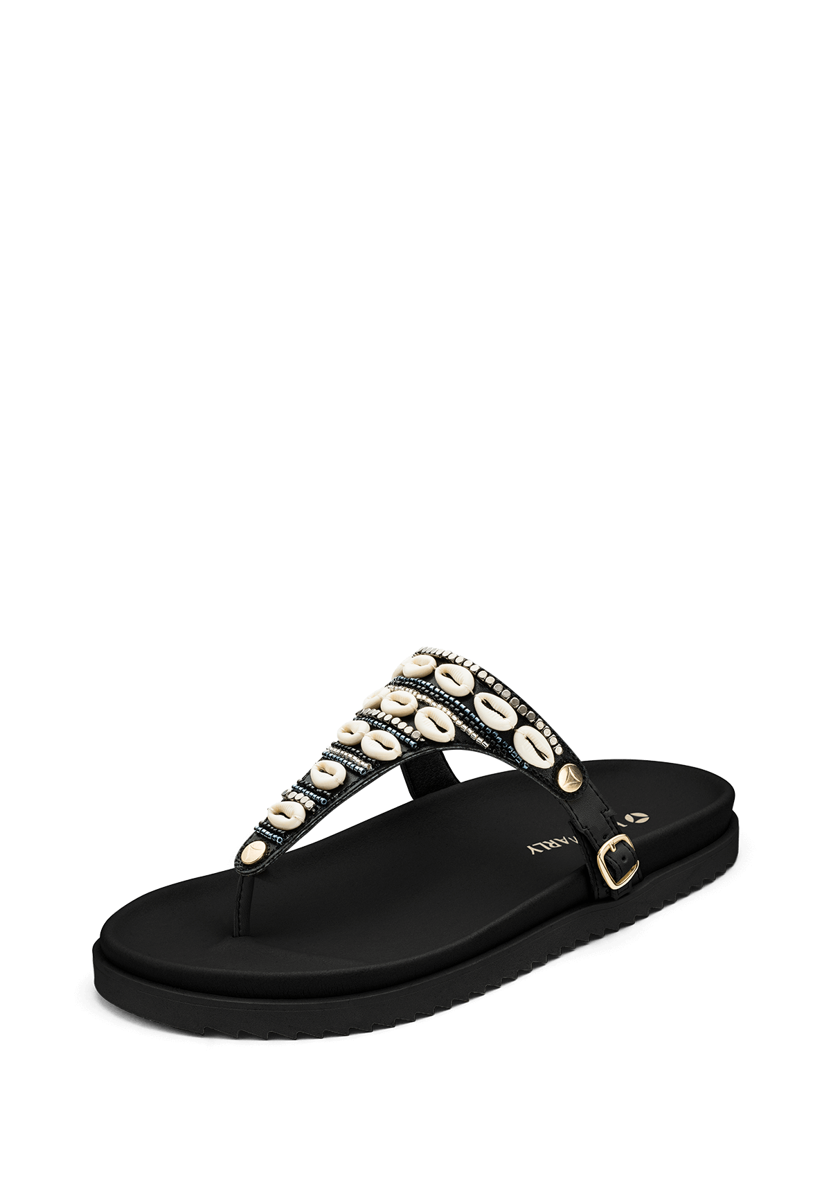 Frontalansicht auf neutralem Hintergrund des Produktes Ethno Shells in der Farbe Casual Clean Black