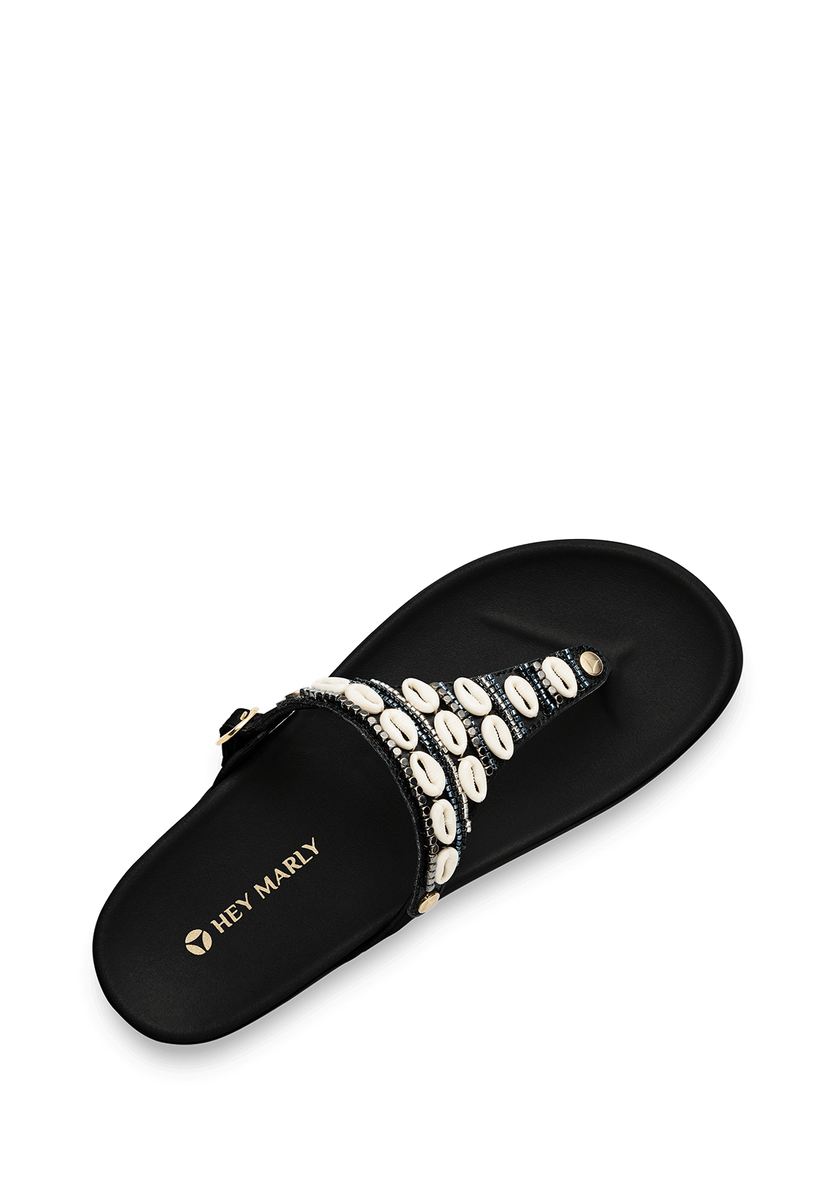 Seitenansicht auf neutralem Hintergrund des Produktes Ethno Shells in der Farbe Casual Clean Black