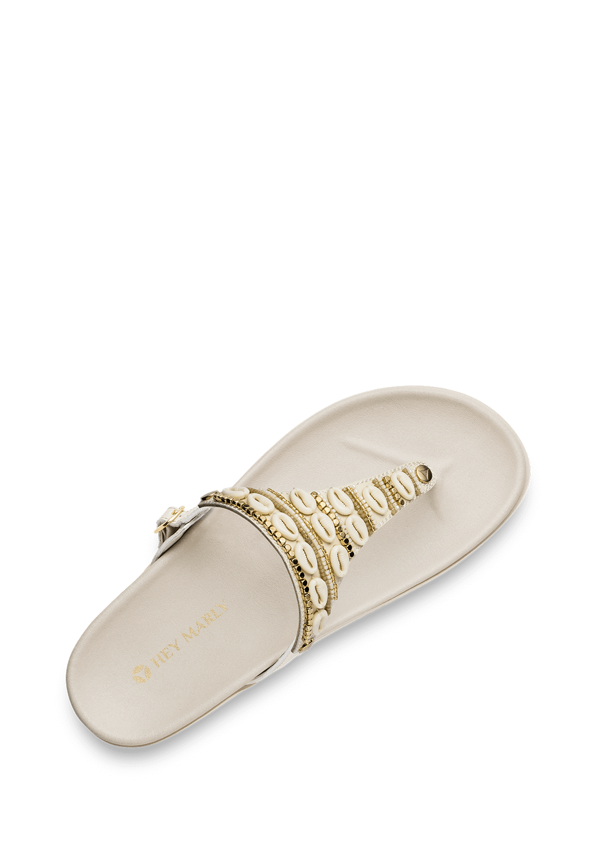 Seitenansicht auf neutralem Hintergrund des Produktes Ethno Shells in der Farbe Casual Clean Crema