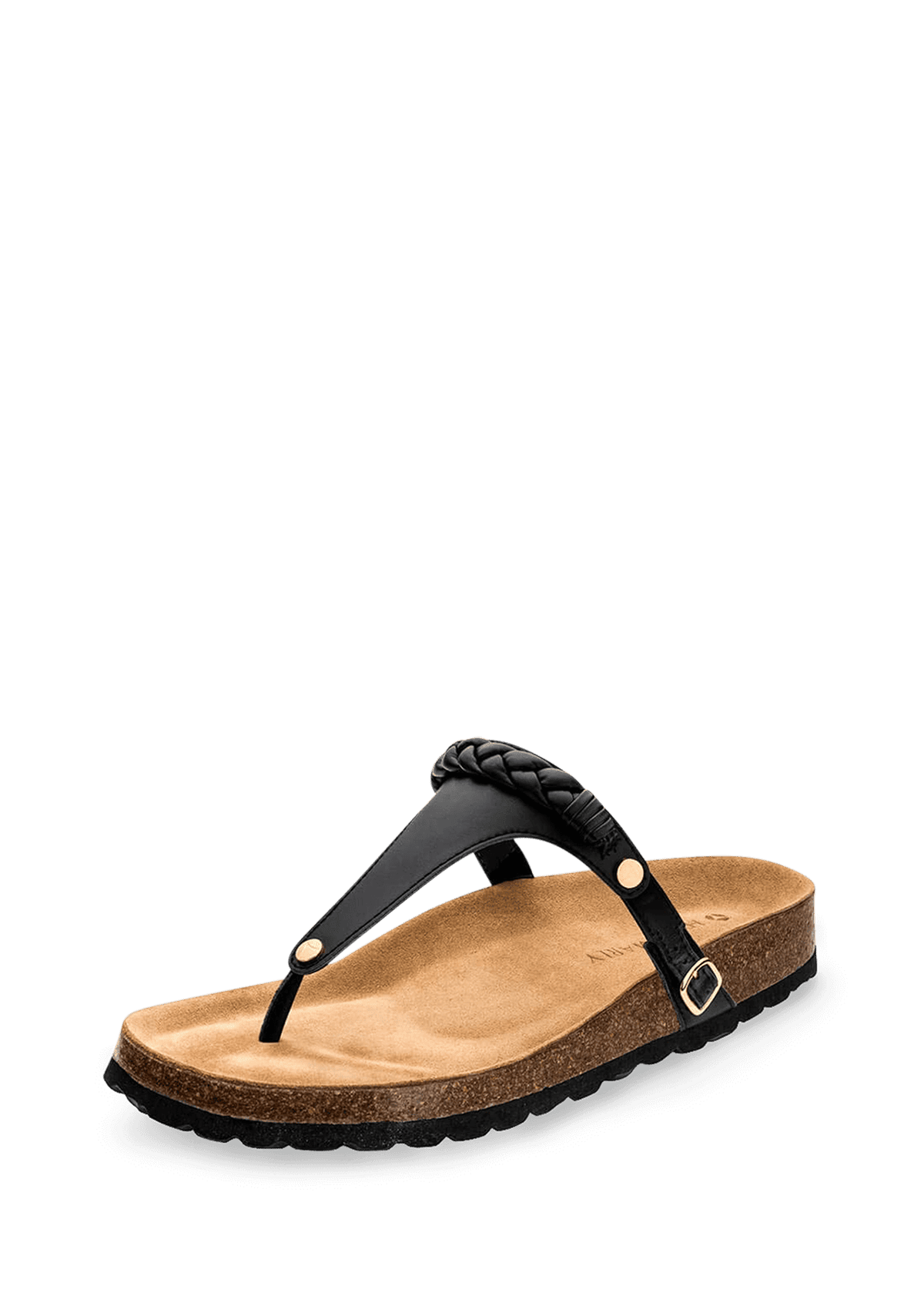 Frontalansicht auf neutralem Hintergrund des Produktes Braided in der Farbe Casual Cork Black