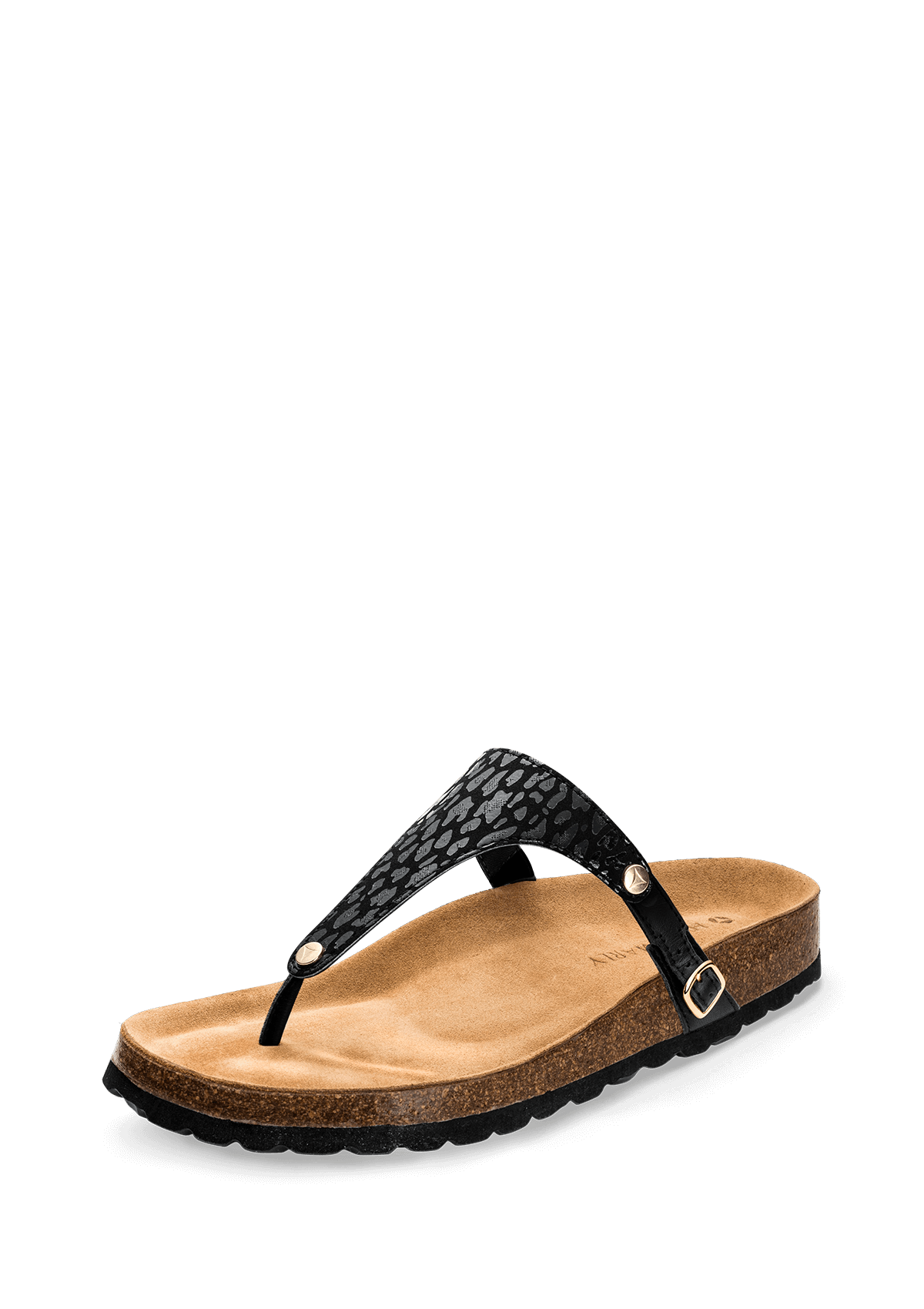 Frontalansicht auf neutralem Hintergrund des Produktes Animal Print in der Farbe Casual Cork Black
