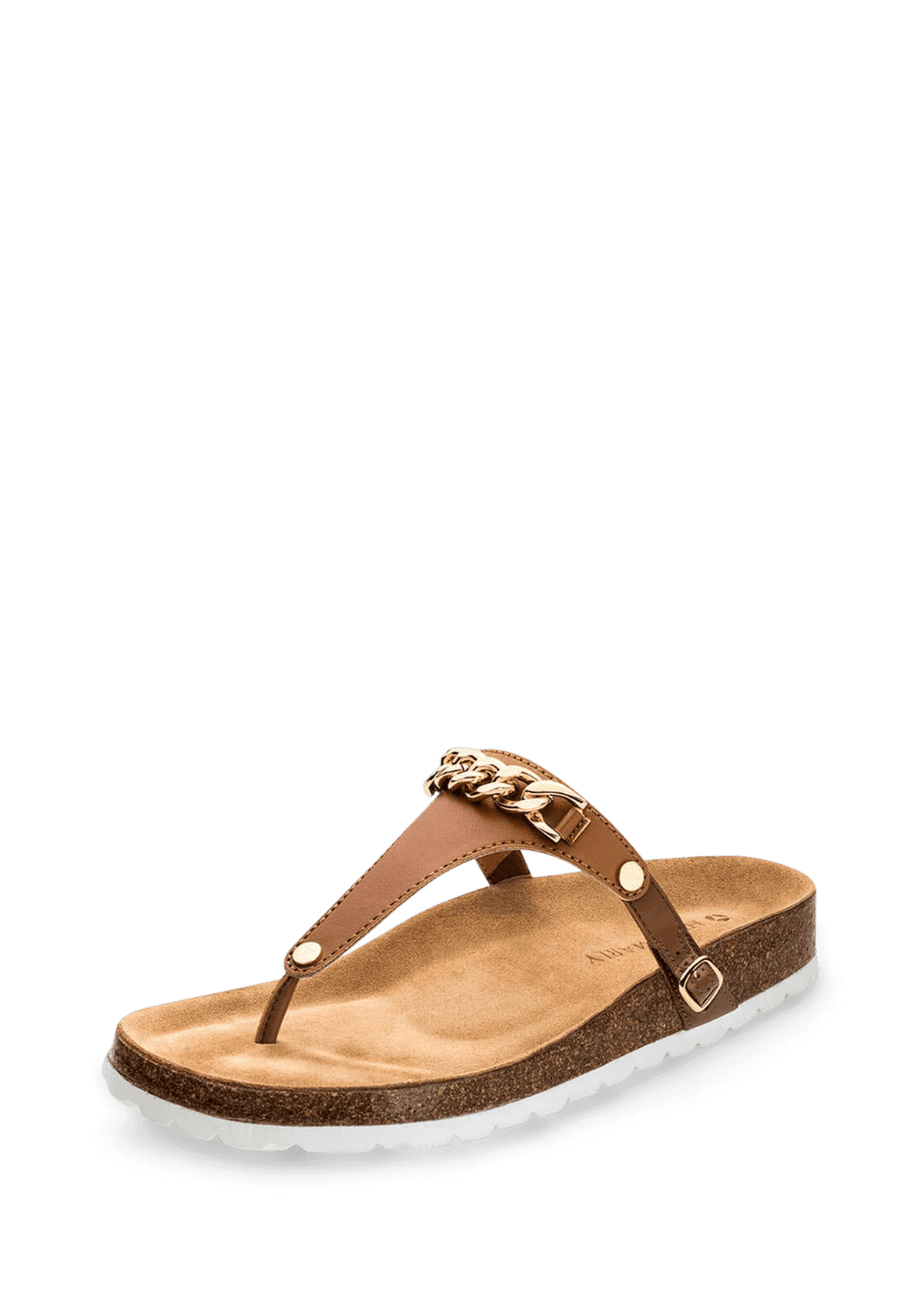 Frontalansicht auf neutralem Hintergrund des Produktes Gold Chain in der Farbe Cognac