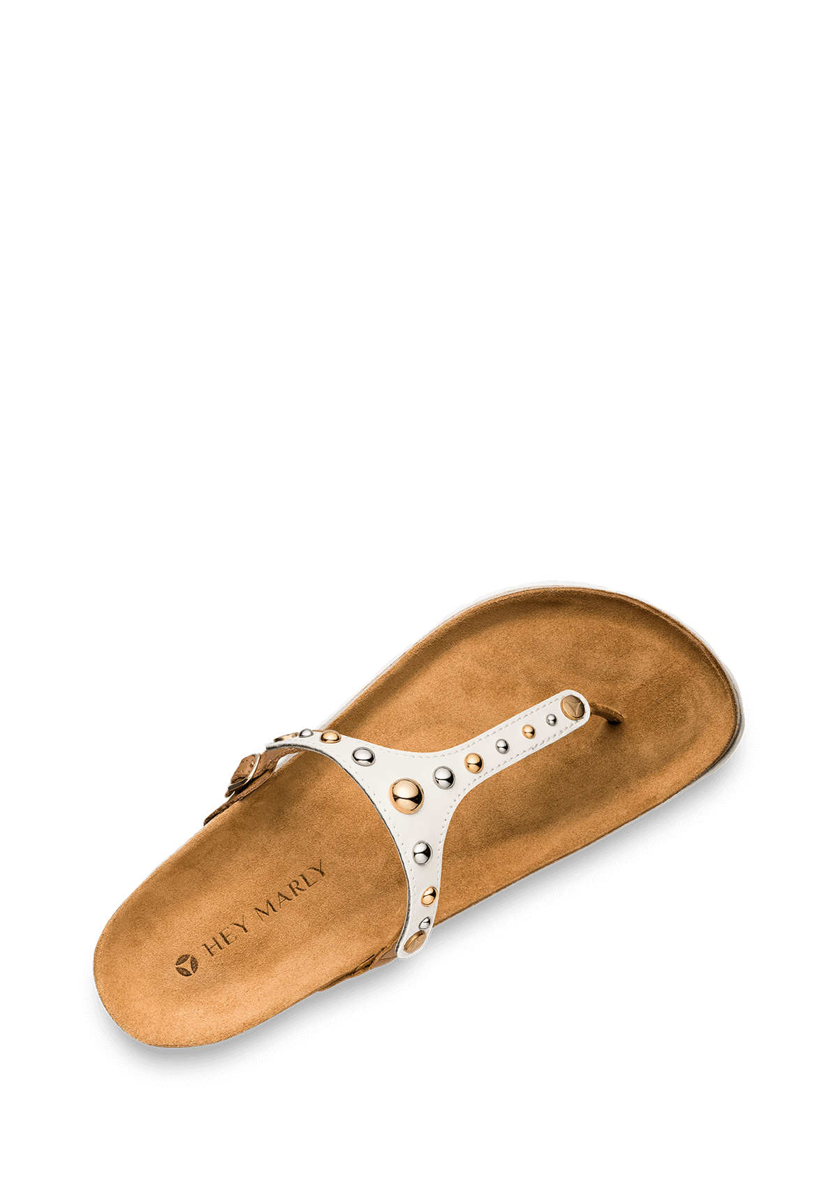 Seitenansicht auf neutralem Hintergrund des Produktes Urban Stud in der Farbe Casual Cork Cognac Crema