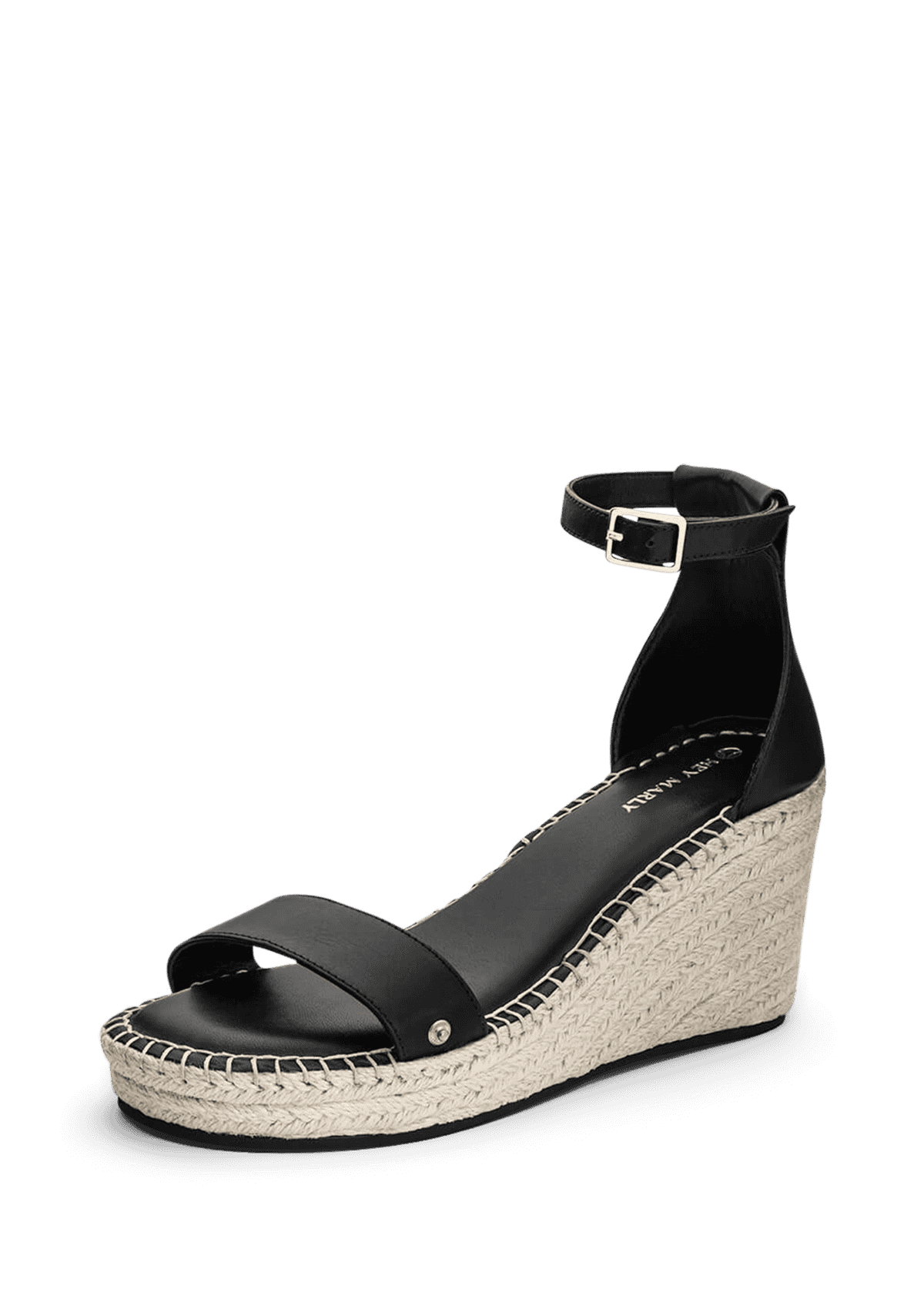 Frontalansicht auf neutralem Hintergrund des Produktes Wedge Bast High in der Farbe Black