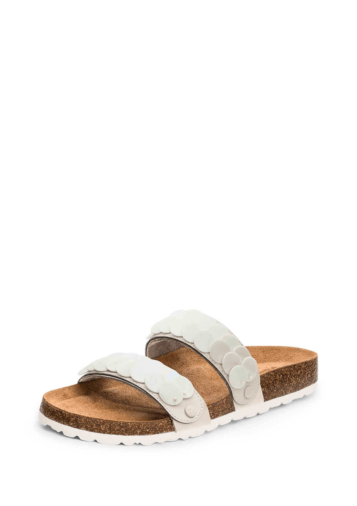 Frontalansicht auf neutralem Hintergrund des Produktes Shiny Plate in der Farbe Crema