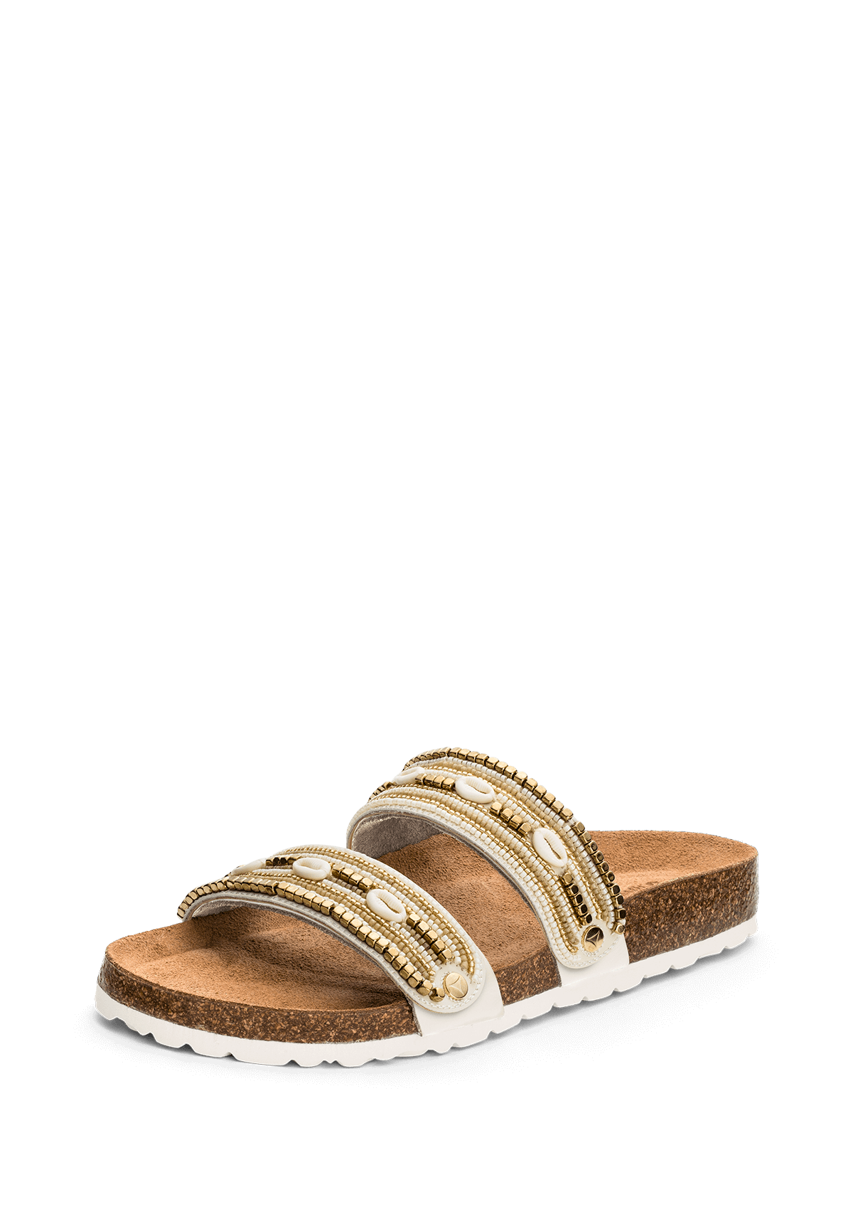 Frontalansicht auf neutralem Hintergrund des Produktes Ethno Shells in der Farbe Casual Cork Crema