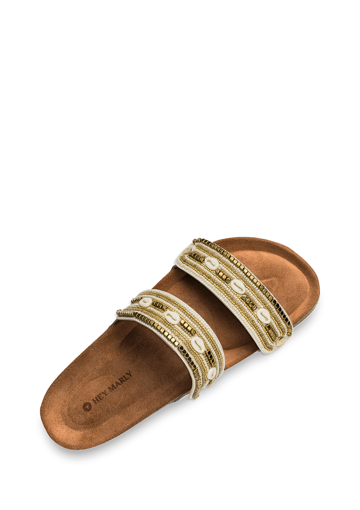 Seitenansicht auf neutralem Hintergrund des Produktes Ethno Shells in der Farbe Casual Cork Crema