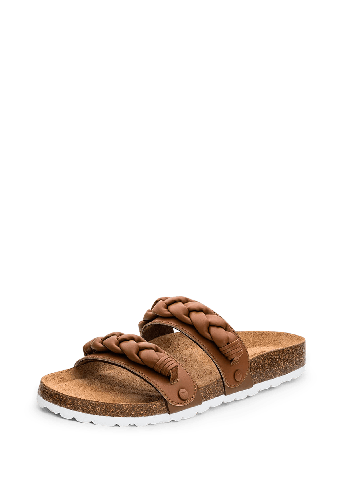 Frontalansicht auf neutralem Hintergrund des Produktes Braided in der Farbe Cognac