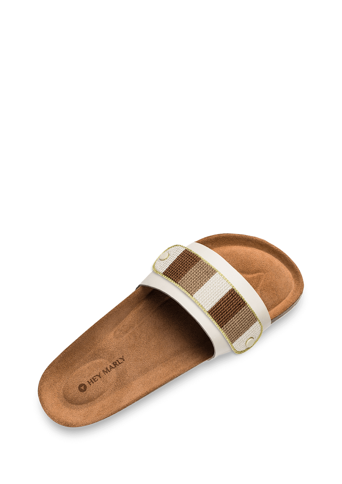Seitenansicht auf neutralem Hintergrund des Produktes Summer Stripe in der Farbe Casual Cork Crema