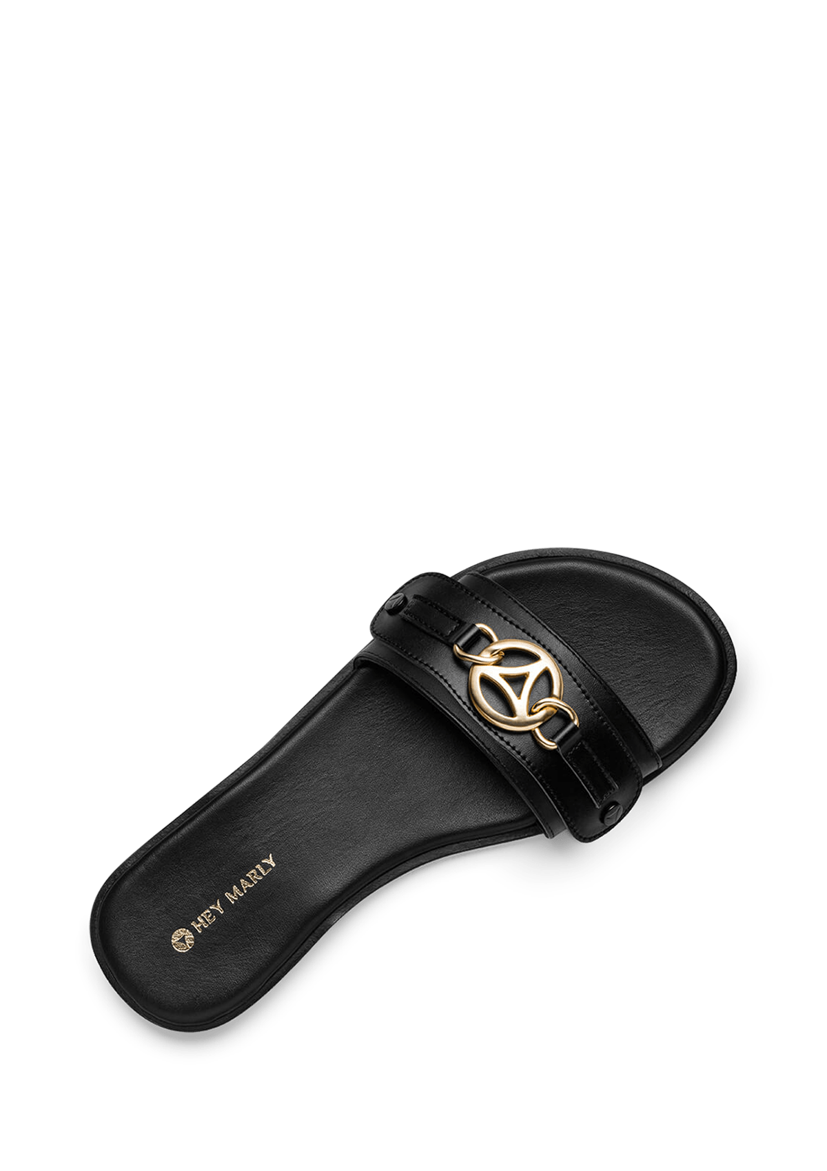 Seitenansicht auf neutralem Hintergrund des Produktes Golden Icon in der Farbe Classic Black
