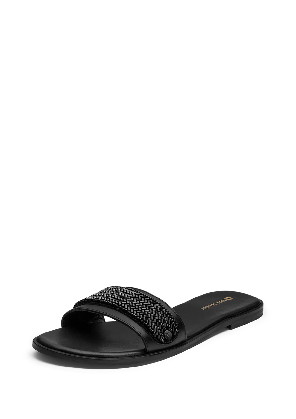 Frontalansicht auf neutralem Hintergrund des Produktes Metallic Beads in der Farbe Classic Black