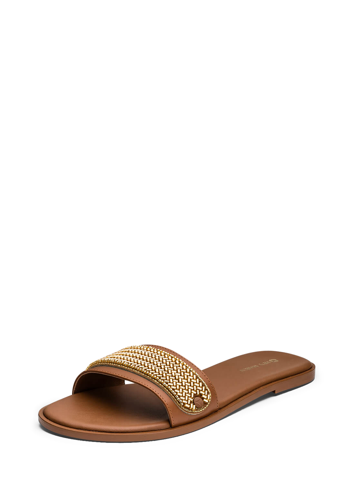 Frontalansicht auf neutralem Hintergrund des Produktes Metallic Beads in der Farbe Classic Cognac