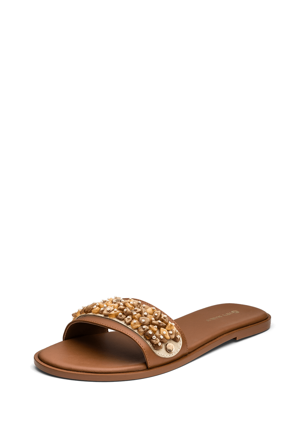 Frontalansicht auf neutralem Hintergrund des Produktes Majestic Moon in der Farbe Classic Cognac