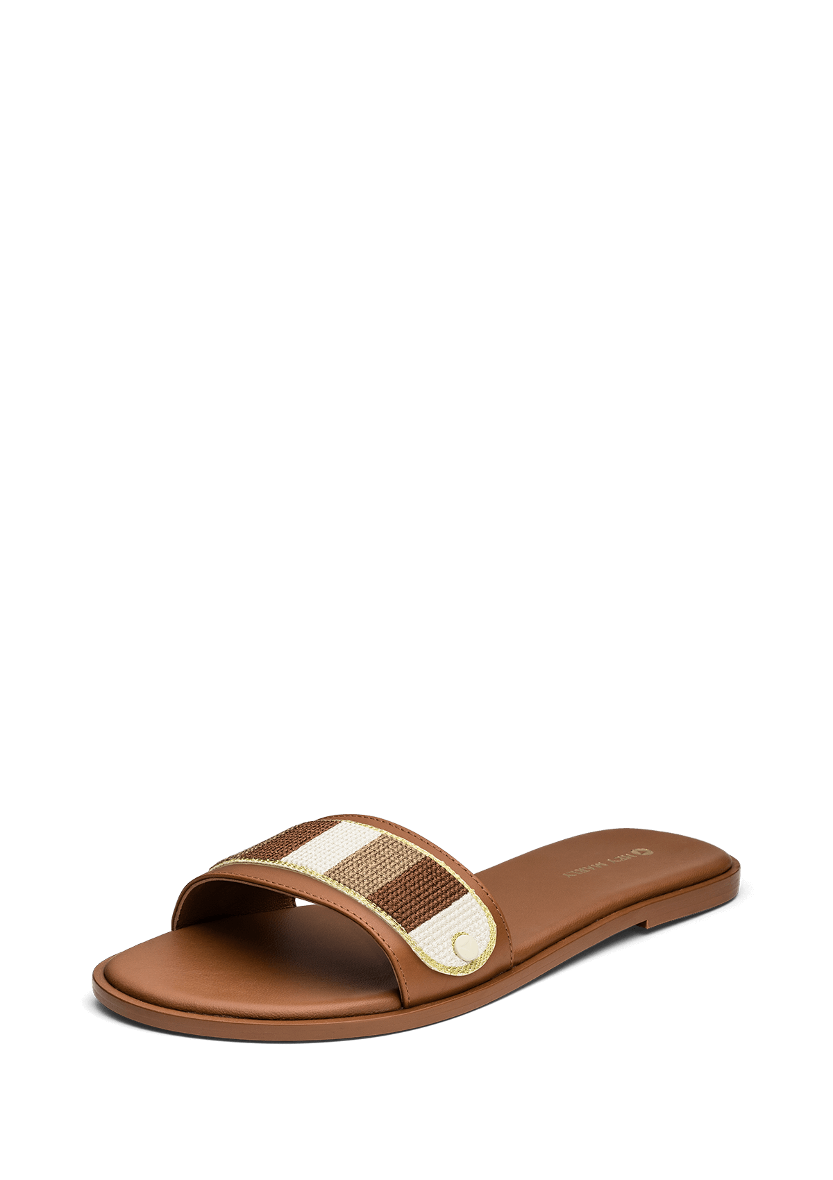 Frontalansicht auf neutralem Hintergrund des Produktes Summer Stripe in der Farbe Classic Cognac