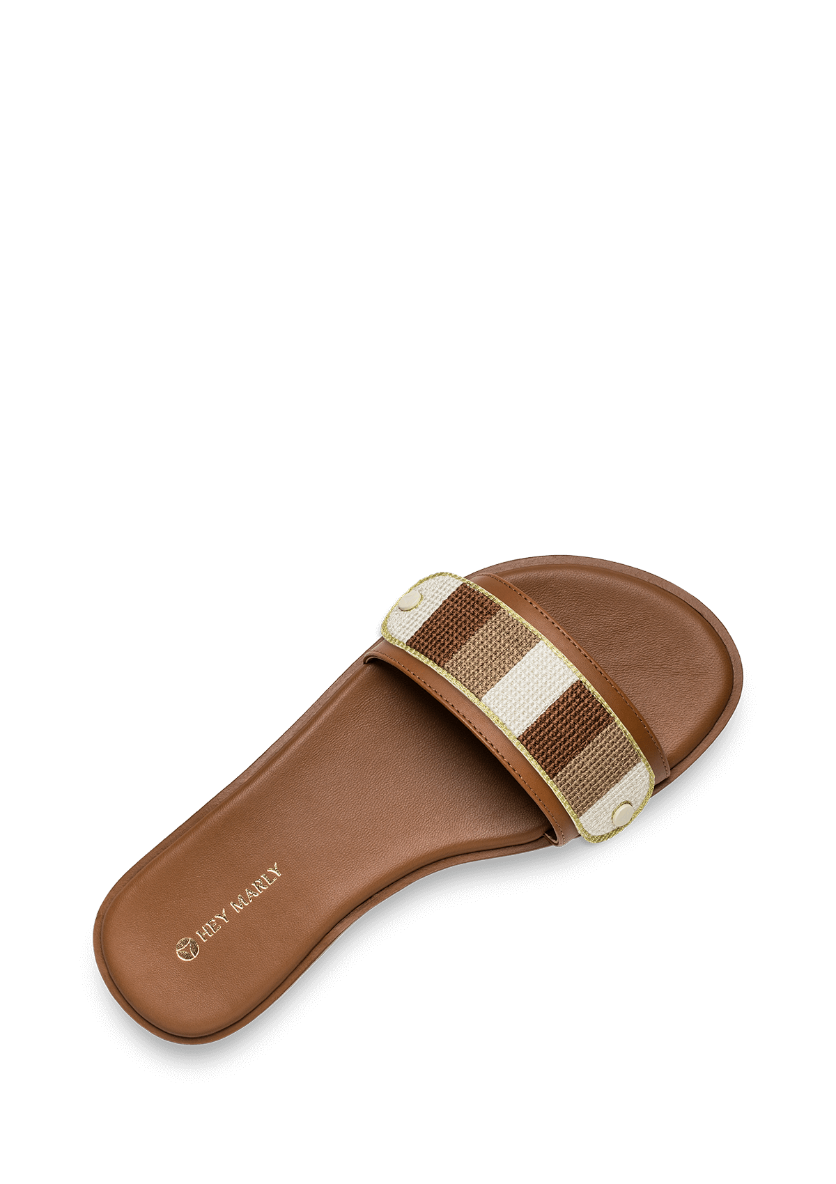 Seitenansicht auf neutralem Hintergrund des Produktes Summer Stripe in der Farbe Classic Cognac