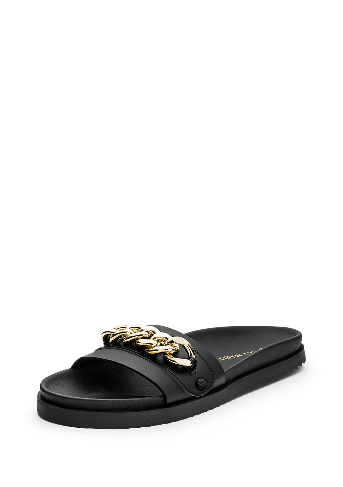 Frontalansicht auf neutralem Hintergrund des Produktes Gold Chain in der Farbe Casual Clean Black