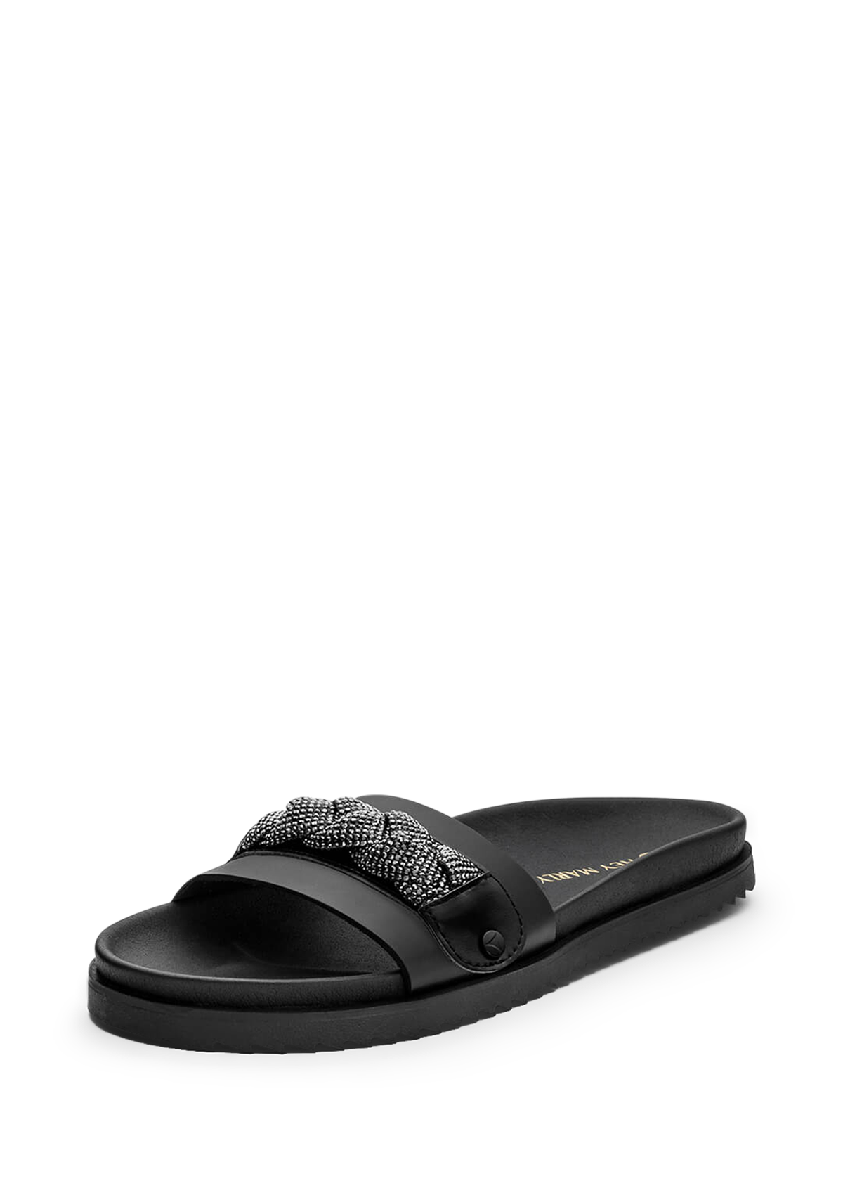 Frontalansicht auf neutralem Hintergrund des Produktes Braided Glitter in der Farbe Casual Clean Black