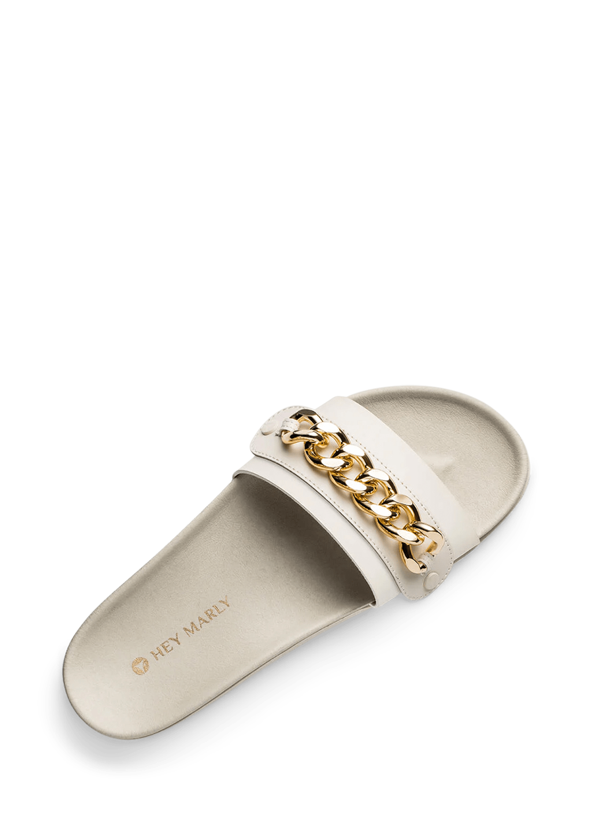 Seitenansicht auf neutralem Hintergrund des Produktes Gold Chain in der Farbe Casual Clean Crema