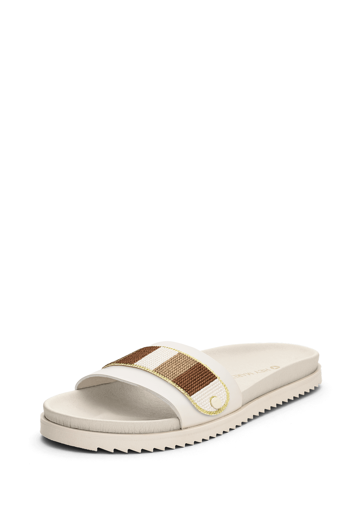 Seitenansicht auf neutralem Hintergrund des Produktes Summer Stripe in der Farbe Casual Clean Crema