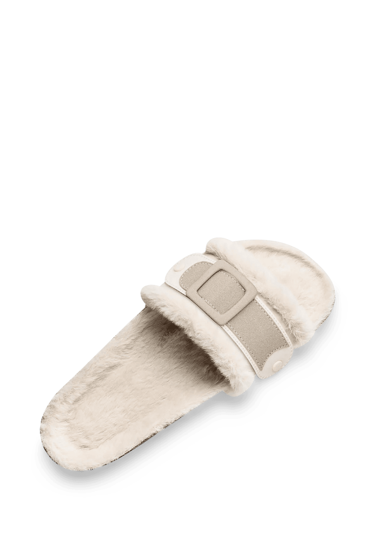 Seitenansicht auf neutralem Hintergrund des Produktes Casual Cork Fur in der Farbe Crema