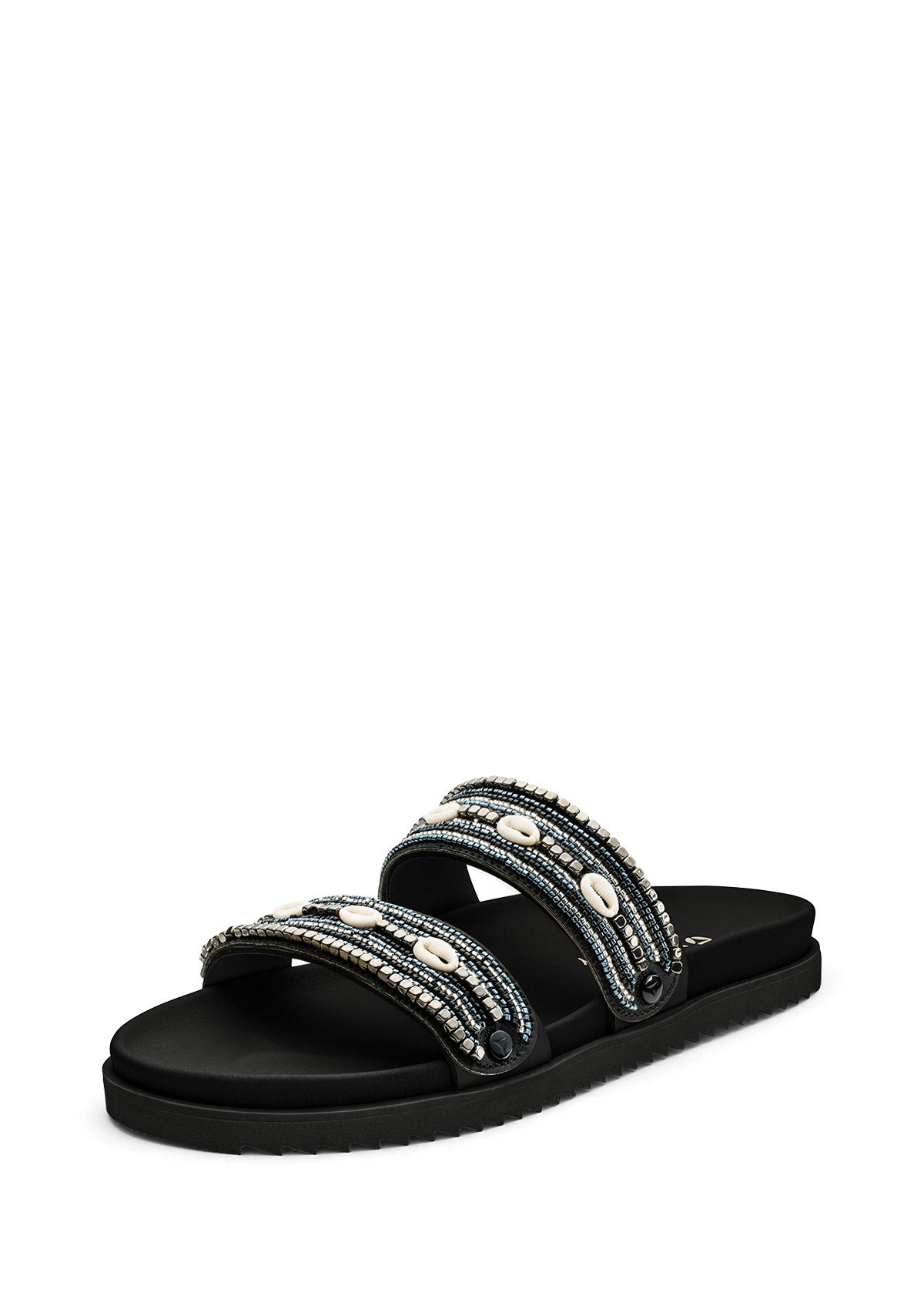 Frontalansicht auf neutralem Hintergrund des Produktes Ethno Shells in der Farbe Casual Clean Black