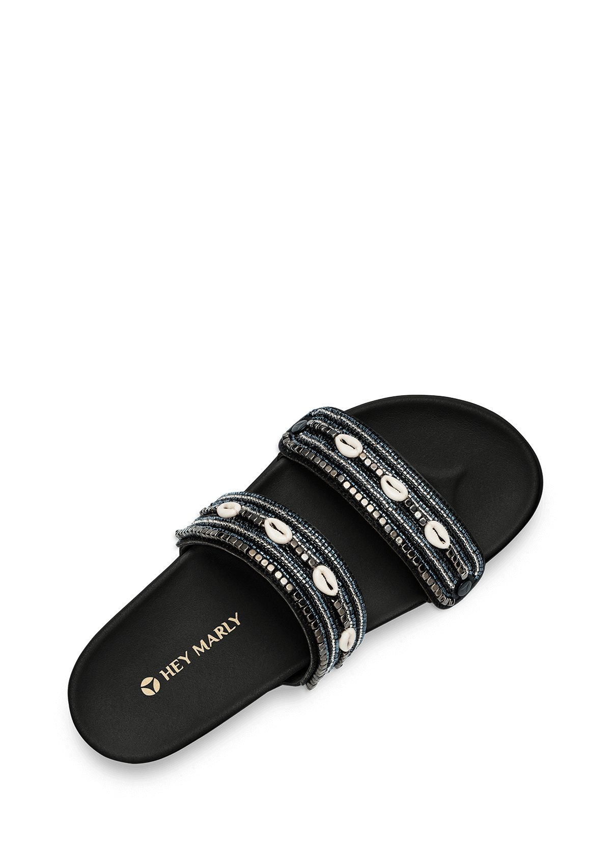 Seitenansicht auf neutralem Hintergrund des Produktes Ethno Shells in der Farbe Casual Clean Black