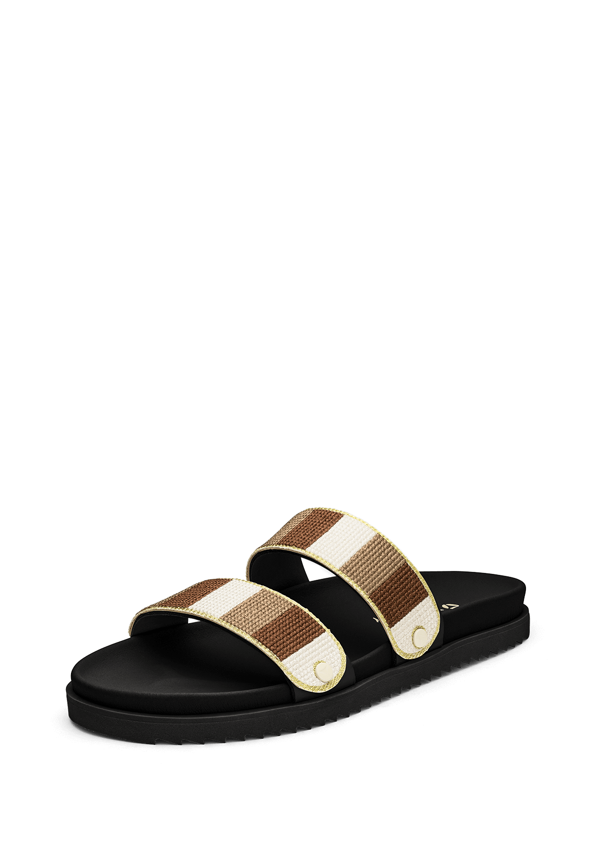 Frontalansicht auf neutralem Hintergrund des Produktes Summer Stripe in der Farbe Casual Clean Black