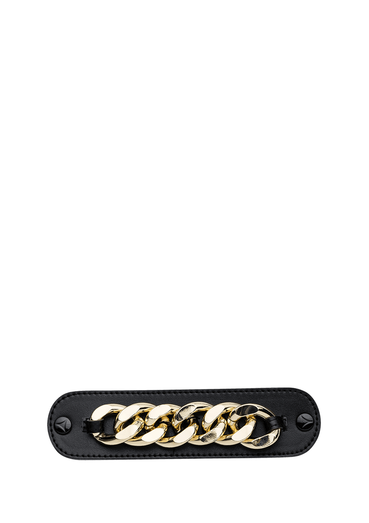 Frontalansicht auf neutralem Hintergrund des Produktes Gold Chain in der Farbe Black