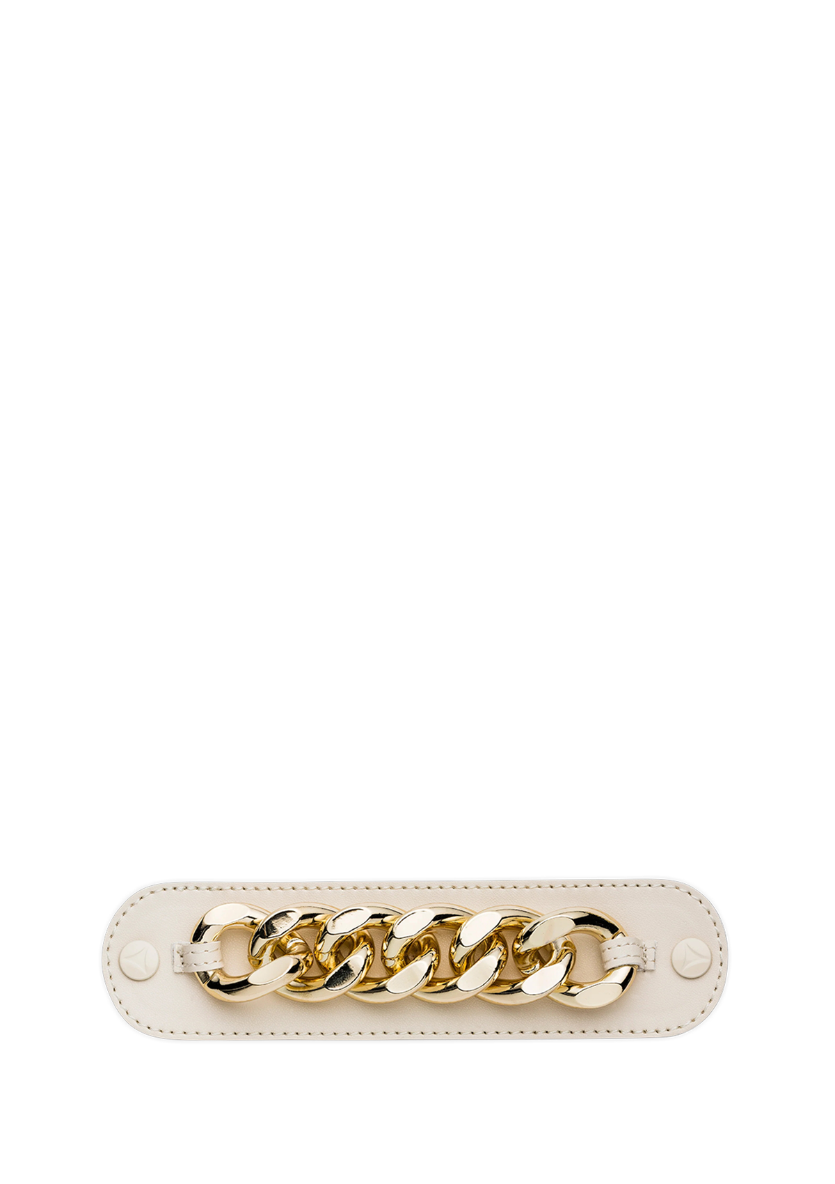 Frontalansicht auf neutralem Hintergrund des Produktes Gold Chain in der Farbe Crema