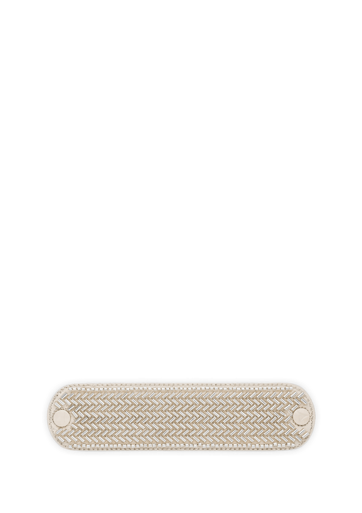 Frontalansicht auf neutralem Hintergrund des Produktes Metallic Beads in der Farbe Crema