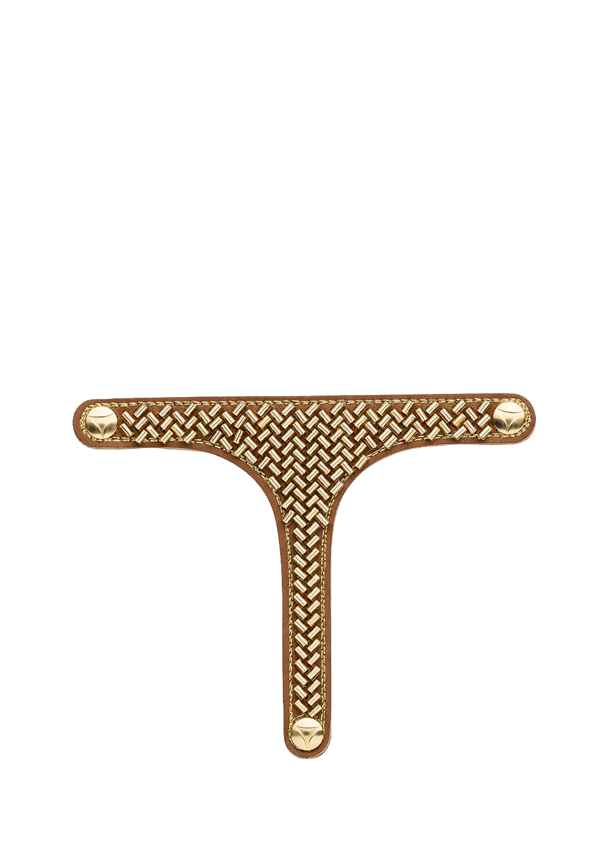 Frontalansicht auf neutralem Hintergrund des Produktes Metallic Beads in der Farbe Cognac