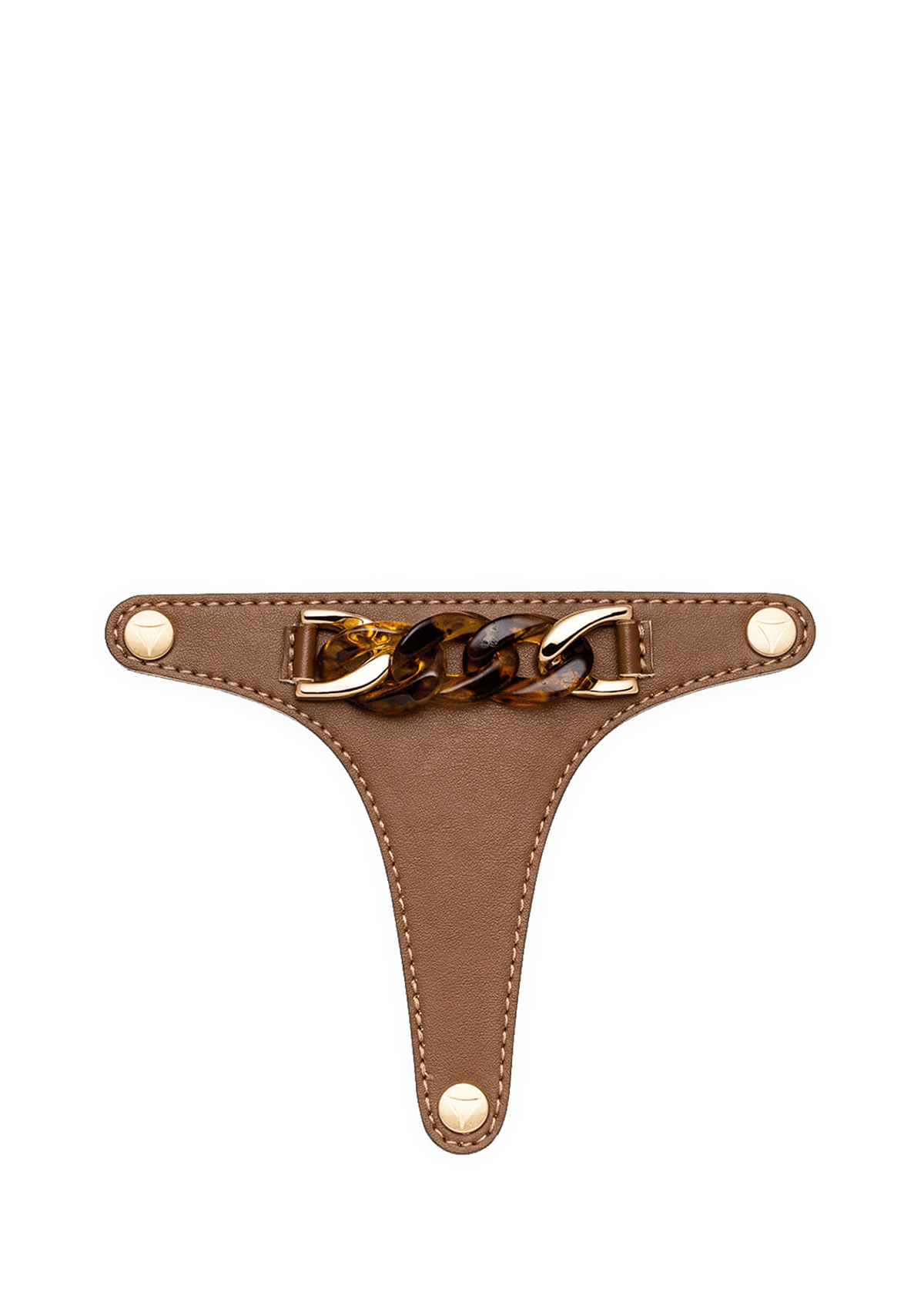 Frontalansicht auf neutralem Hintergrund des Produktes Precious Chain in der Farbe Brown