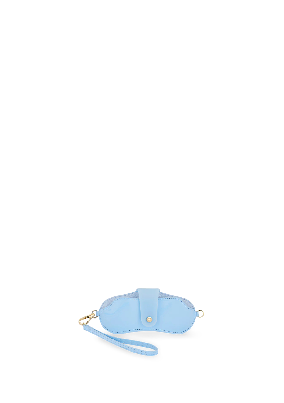 Frontalansicht auf neutralem Hintergrund des Produktes Transparent Sunny Case in der Farbe Blue