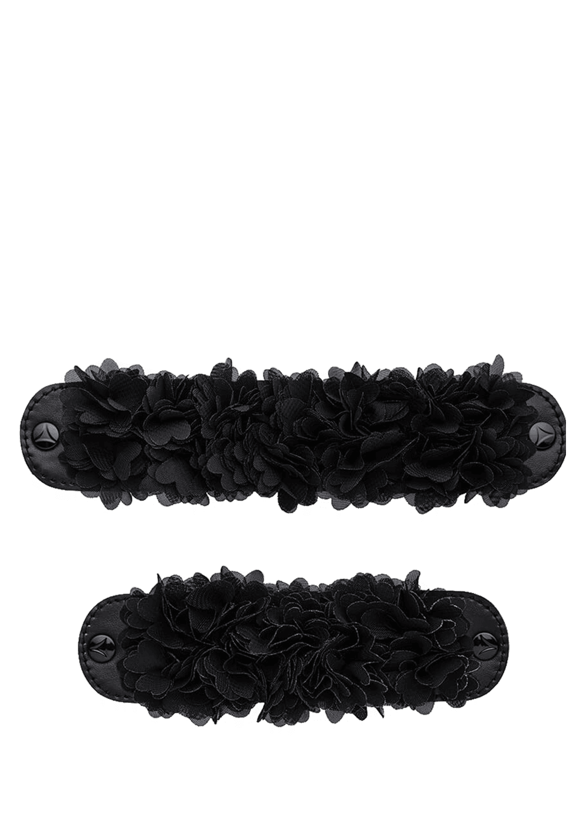 Frontalansicht auf neutralem Hintergrund des Produktes Soft Flower in der Farbe Black