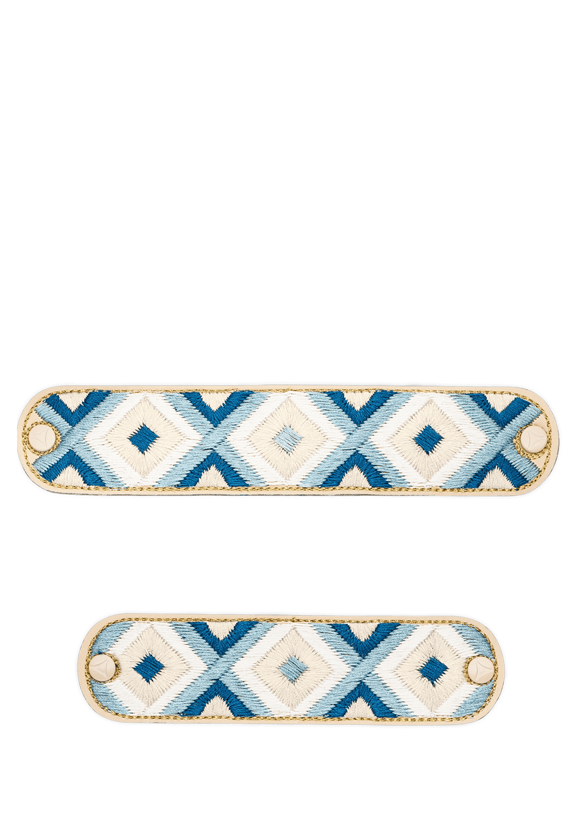 Frontalansicht auf neutralem Hintergrund des Produktes Woven Summer in der Farbe Blue