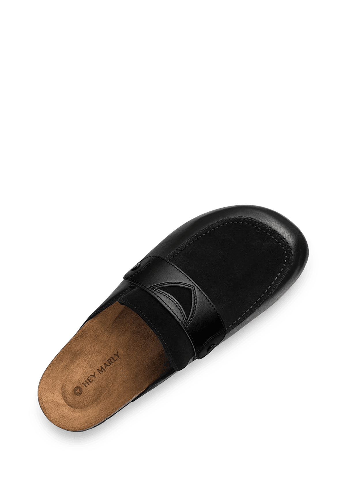 Seitenansicht auf neutralem Hintergrund des Produktes Plain Penny in der Farbe Cloafer Black