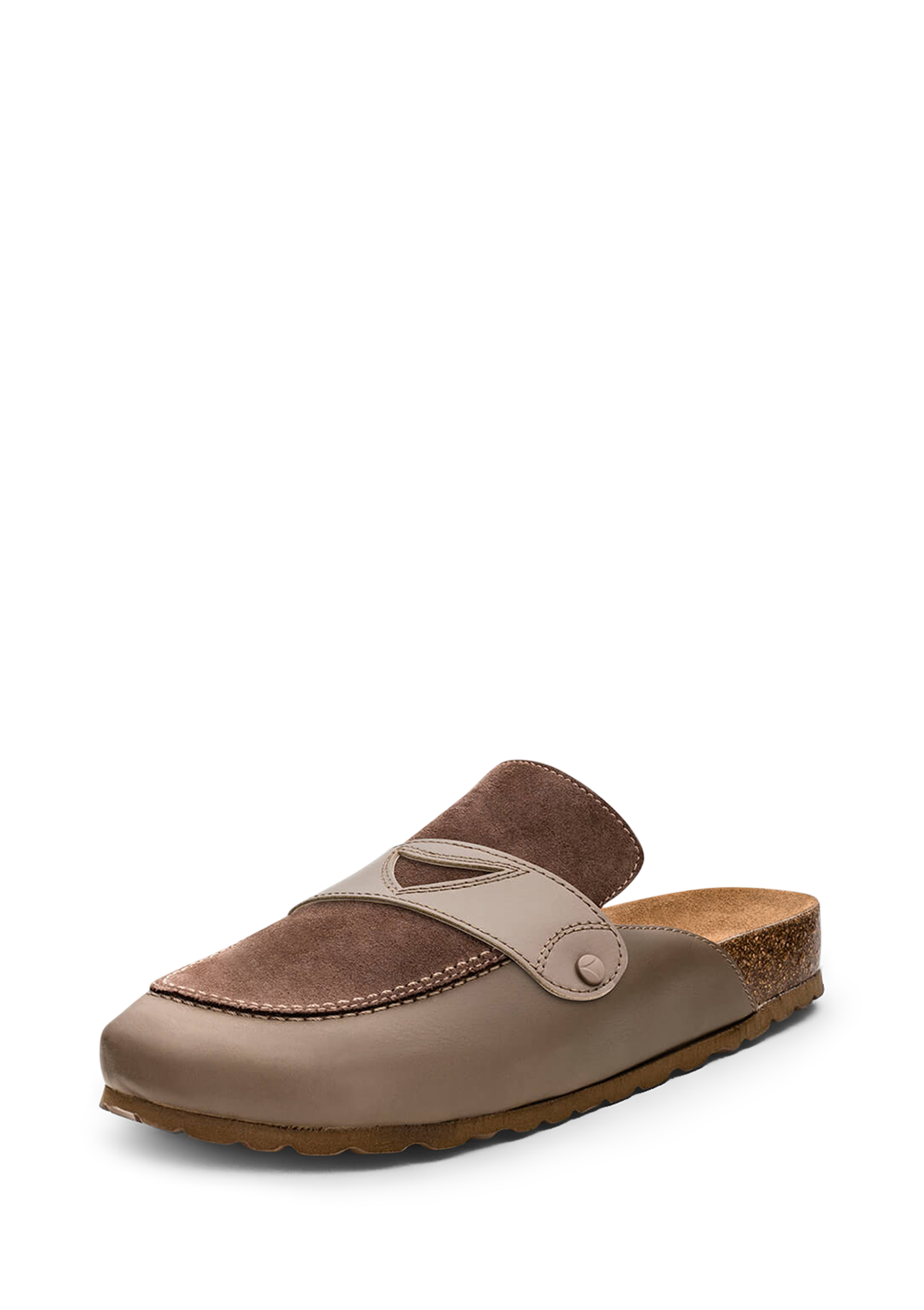 Frontalansicht auf neutralem Hintergrund des Produktes Plain Penny in der Farbe Cloafer Mocha